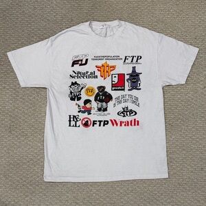 FTP Archive Tee Mens Size XL White 10th Anniversary T-Shirt Rare 100% Cotton